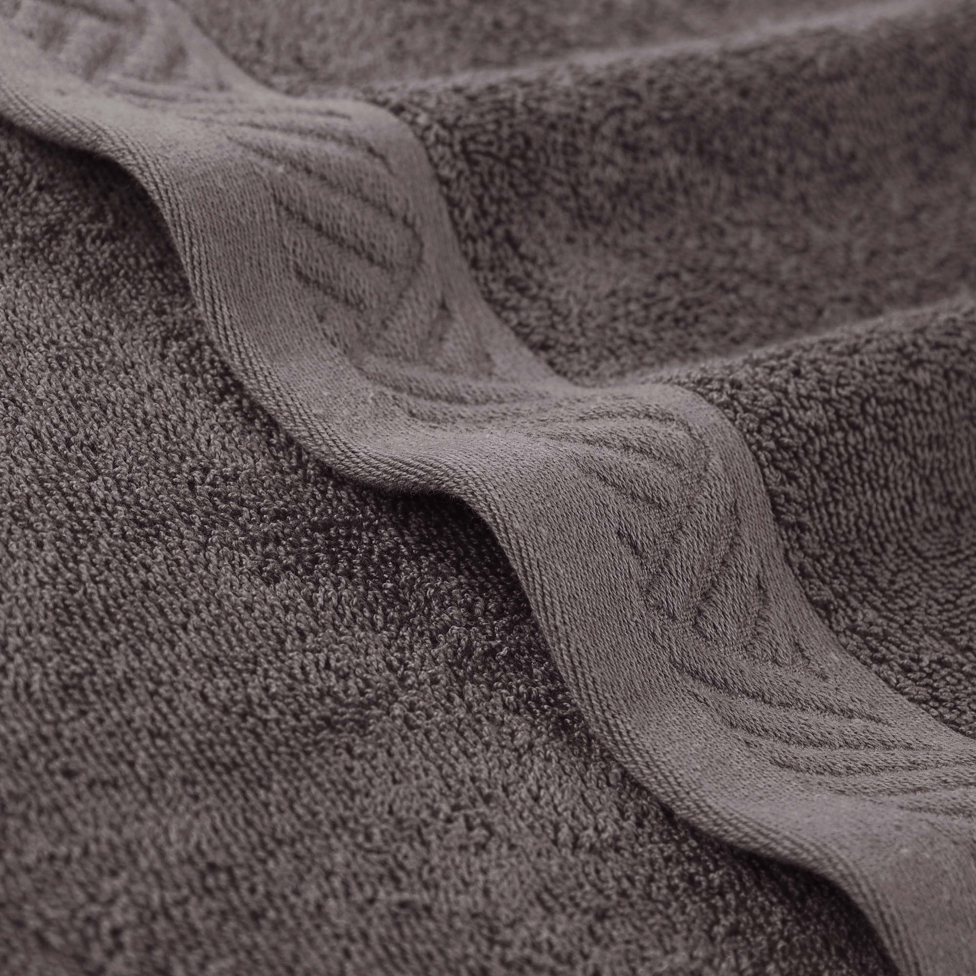 Superior Basketweave Egyptian Cotton Solid 3 Piece Towel Set, Grey
