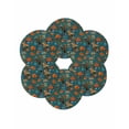 thumbnail image 7 of 15 Inch Round Placemats Set of 6, Orange Green Spring Floral Non Slip Heat Insulation PP Table Mats, Vintage Botanical Summer Flower Washable Place Mats for Kitchen Dining Party Table Decor, 7 of 7