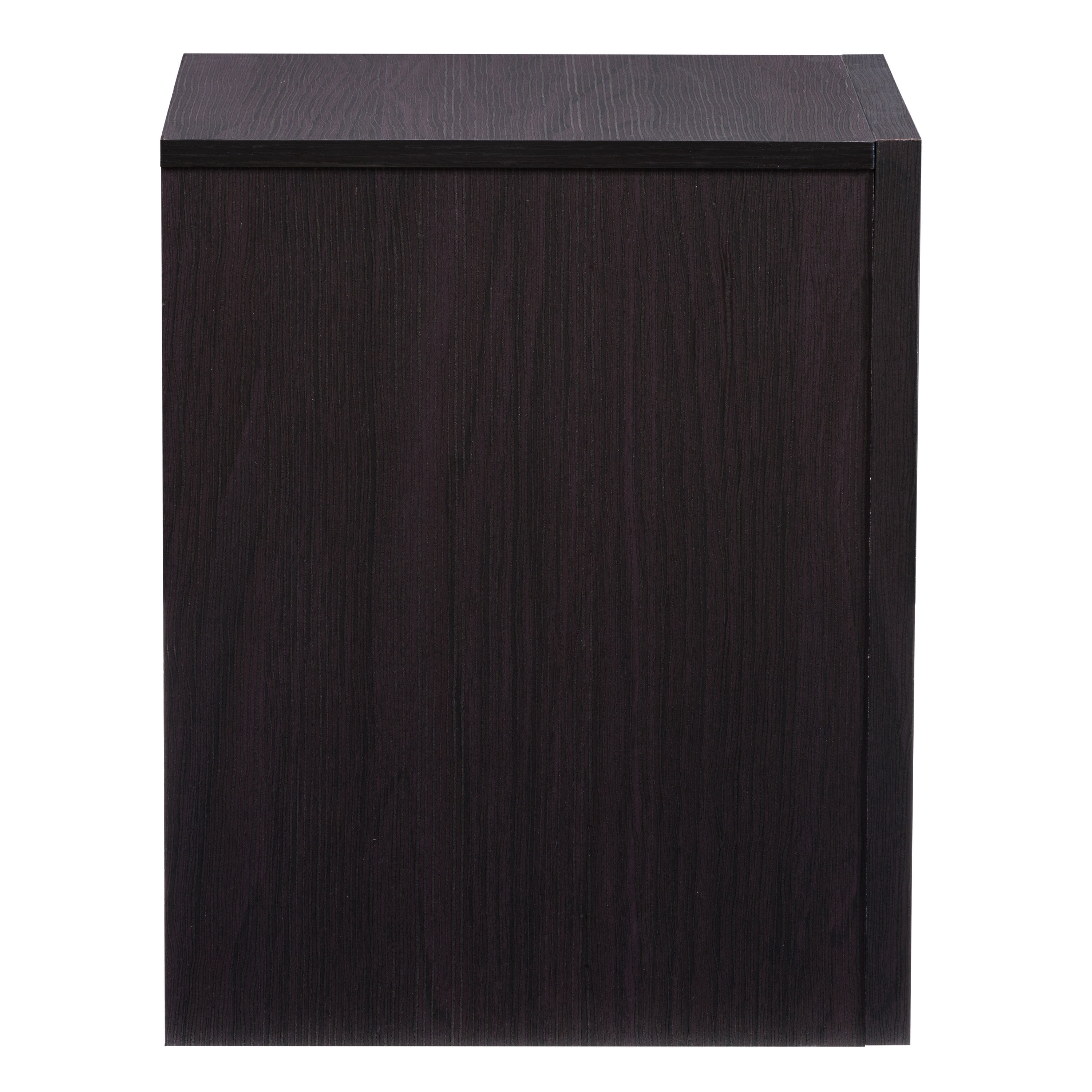 Table de chevet adulte CorLiving Newport, style moderne du milieu du siècle, en bois d'ingénierie, avec tiroir et niche ouverte, noire
