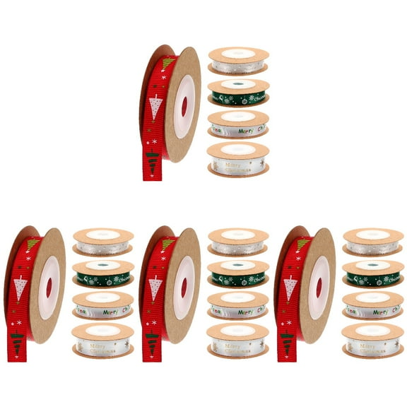 Jiyike 20 Rolls Christmas Ribbon Gift Packing Ribbon Decorative Ribbons Xmas Supplies