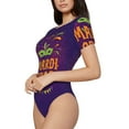 thumbnail image 2 of Easygdp Mardi Gras2 Women'S Waist-Cinching Short-Sleeved Onesie, Olastic Onesiet,Snaps At Bottom,Easy To Put On And Take Off - Medium, 2 of 9