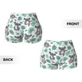 thumbnail image 5 of Haiem Bears and Tropical Leaves No Front Seam Biker Shorts for Women Yoga Workout Gym Bike Shorts with Tummy Control Moisture-Wicking-Small, 5 of 9