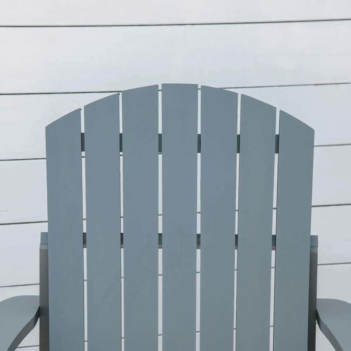 YYAo Patio Chairs, Patio Adirondack Chairs,Oversized Adirondack Chair, Outdoor Fire Pit and Porch Seating, Classic Log Lounge w/ Built-in Cupholder, Dark Gray