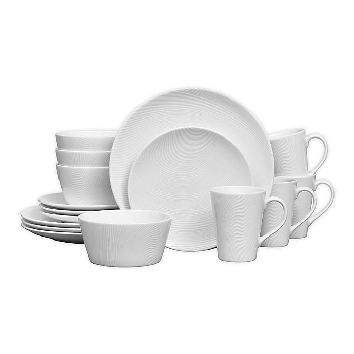 Service for 4 CAC China 312071 Alecto 16-Piece Red Round Stoneware Dinnerware Set
