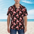 thumbnail image 4 of Lsque New Year Flamingo pattern Hawaiian Shirt for Men, Unisex Summer Beach Casual Short Sleeve Button Down Shirts-Medium, 4 of 9