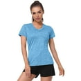 thumbnail image 4 of Women's Fashion Women V Neck Short Sleeve Moisture Wicking Shirts Sport Activewear Top Winter Clothes for Women, 4 of 9