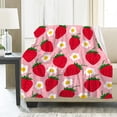thumbnail image 6 of Yibo Strawberry Cartoon Blanket Flannel Soft and Comfortable Anti-static Bed Sofa Blanket, 6 of 9