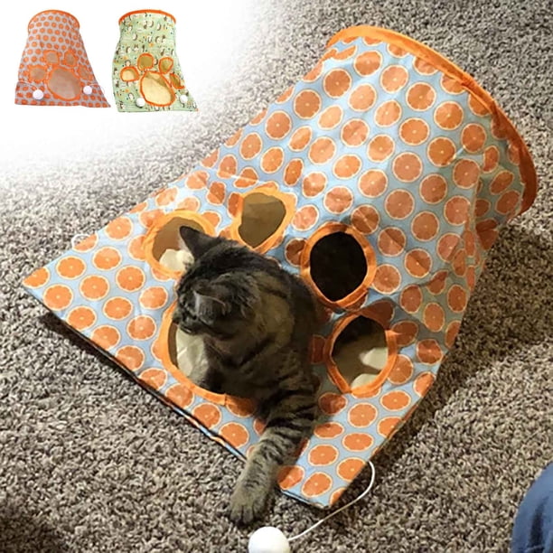 Túnel plegable para mascotas y perros - Carpa de juego interior exterior con material resistente a arañazos, diseño portátil y fácil de limpiar para gatitos, cachorros y animales pequeños