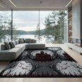 thumbnail image 2 of ODIKA 6'x9' Washable Area Rug Eerie Bloody Gothic Border Spooky Mansion Halloween Haunted Horror Playful for Family Room, Living Room, Master Bedroom, Non-Slip, Easy Care, 2 of 7