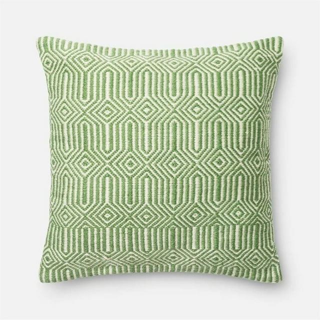 Loloi 1'10" x 1'10" Poly Pillow in Green and Ivory