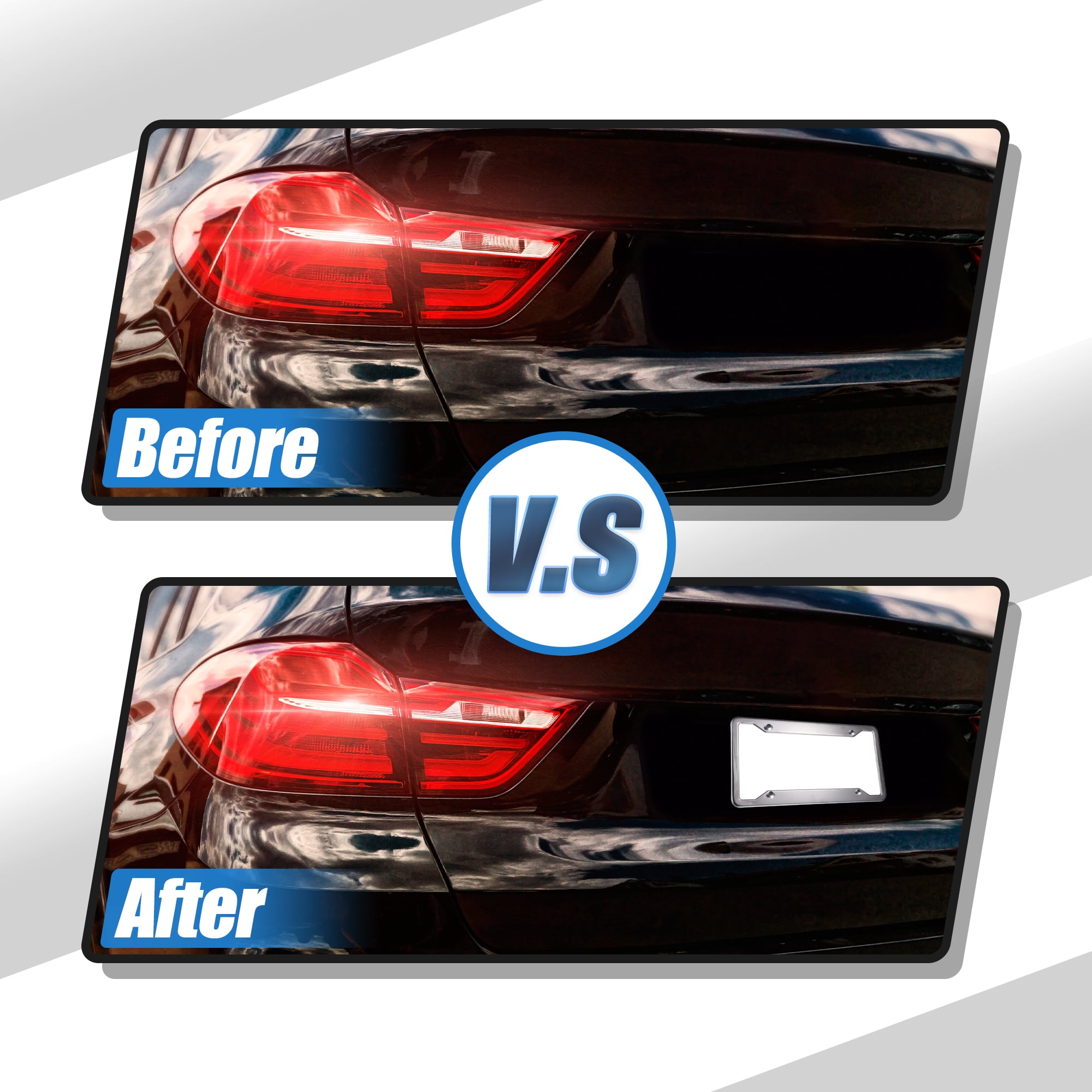 Unique Bargains License Plate Frame Metal Car Tag Cover Rust Proof Holder with Screws