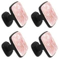 thumbnail image 2 of 4 Pcs Square Cabinet Handle Cupboard Knob Drawer Pulls Handle Rose Gold Leaf Drawer Knobs with Screws Furniture Decoration, 2 of 7