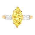 thumbnail image 7 of Three-Stone Engagement Ring for Women - 2ct Simulated Yellow Diamond in 14K Yellow Gold Promise Ring, 7 of 7