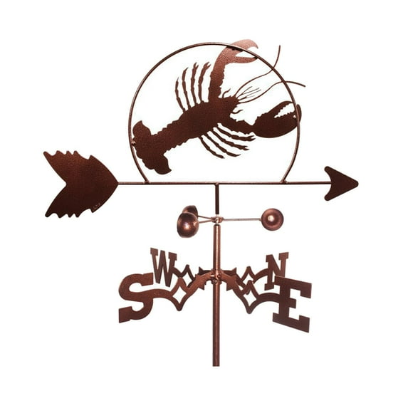 Cast Iron Weather Vane Roof Mount Wind Direction Indicator Outdoor Farm Scene Garden Stake Weather Vane - Lobster Copper13