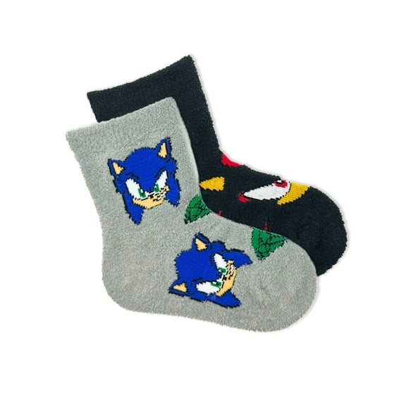 Sonic the Hedgehog Boys Cozy Socks, 2-Pack, Sizes S/M-M/L