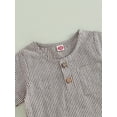 thumbnail image 5 of vera natura 2Pcs Baby Boy Summer Outfits, Short Sleeve Button Down Pocket Tops + Shorts Set Toddler Clothes, 5 of 8