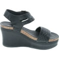 thumbnail image 6 of Pierre Dumas Hester-12 Women's Vegan Leather Double-Buckle Rounded-Toe Wedge Sandals, 6 of 7