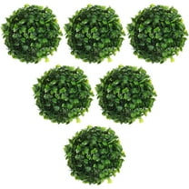 6 Pack 4 Inch Artificial Plant Topiary Ball Faux Boxwood Green Round Hanging Balls for Home Decor