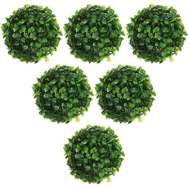 6 Pack 4 Inch Artificial Plant Topiary Ball Faux Boxwood Green Round Hanging Balls for Home Decor