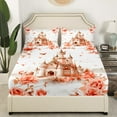 thumbnail image 2 of Erosebridal Castle Fitted Sheet Twin Retro Rose Butterflies Bed Sheets Women,Romantic Petals Flowers Bed Sheets Set Vintage Palace Sheets,Soft Microfiber, 2 of 4