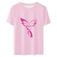 thumbnail image 3 of CLOISE Pink Breast Cancer Tops Women Short Sleeve Crewneck Tops Ribbon Pink Breast Cancer Survivor Gifts Tee Shirts Cute Casual Shirts Cancer Support Clothes Pink S, 3 of 3