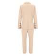 thumbnail image 5 of Scyoekwg Women's Button Lapel Business Casual Blazer Suit Set Fashion Slim 2 Piece Outfits Long Sleeve Blazer Jackets Pants Matching Set (Beige,S), 5 of 5