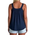 thumbnail image 5 of Built in Bra Tank Tops for Women Loose Fit Adjustable Straps Bra Summer Casual Sleeveless Scoop Neck Solid Color High Elastic Cami Shirts, 5 of 7