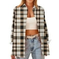thumbnail image 2 of Xuniizn Womens Button Down Shirts Plaid Long Sleeve Shirts for Women Collared Fall Business Casual Tops Lightweight Work Blouses, 2 of 6