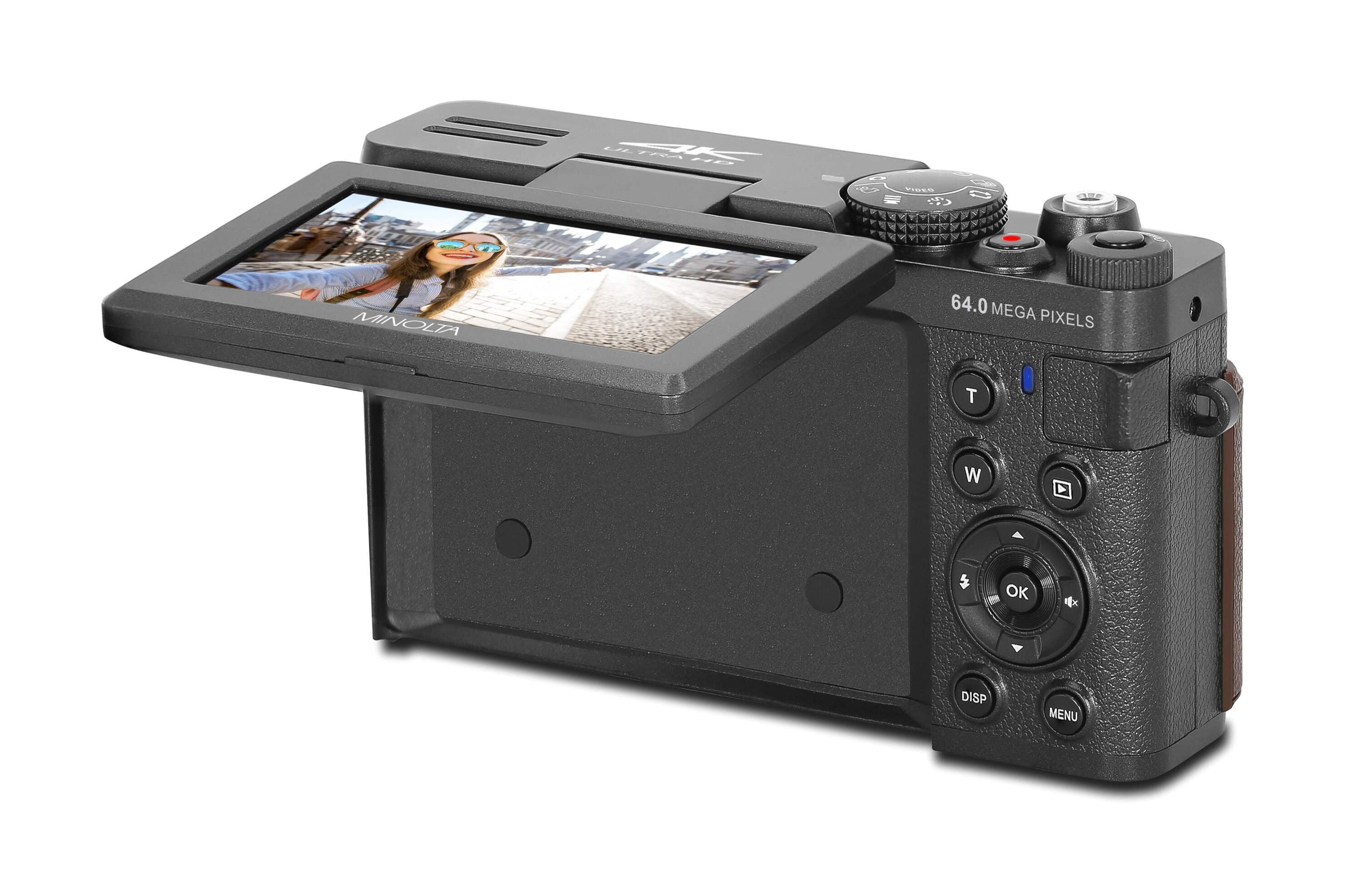 Minolta MND35 64MP 4K Ultra HD Wi-Fi Digital Camera, Black