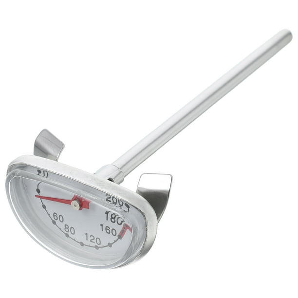 GOOHOCHY Termómetro para freír de acero inoxidable, herramienta de cocina, termómetro para cocinar, termómetro de aceite para freír pavo y barbacoa.