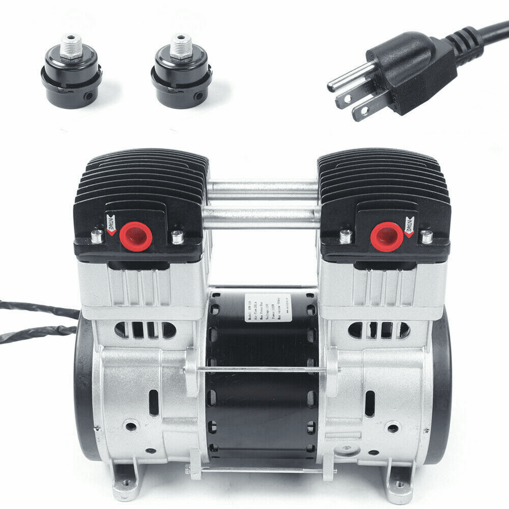 Oil-Free Silent Vacuum Piston High Flow Air Pump Small Diaphragm Mute Pump 5A 200L / Min- 2A100L/ Min 110V (110V 1100W)