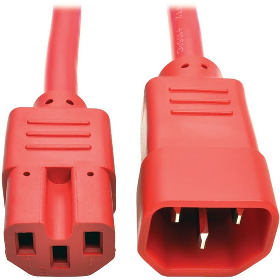 Tripp Lite 2ft Heavy-Duty Computer Power Cord (IEC-320-C14 to IEC-320-C15), Red