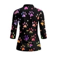 thumbnail image 3 of Uorisanigo Colorful Dog Paws Women's Golf Shirt Size 2XL Fashion 1/4 Zipper Women's 3/4 Sleeve Golf Top Versatile Casual Pullover Relaxed Comfortable Athletic Tops Workout Sports, 3 of 7