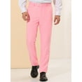 thumbnail image 2 of Unique Bargains Men's Dress Pants Slim Fit Flat Front Chino Business Wedding Suit Pants 36 Pink, 2 of 7