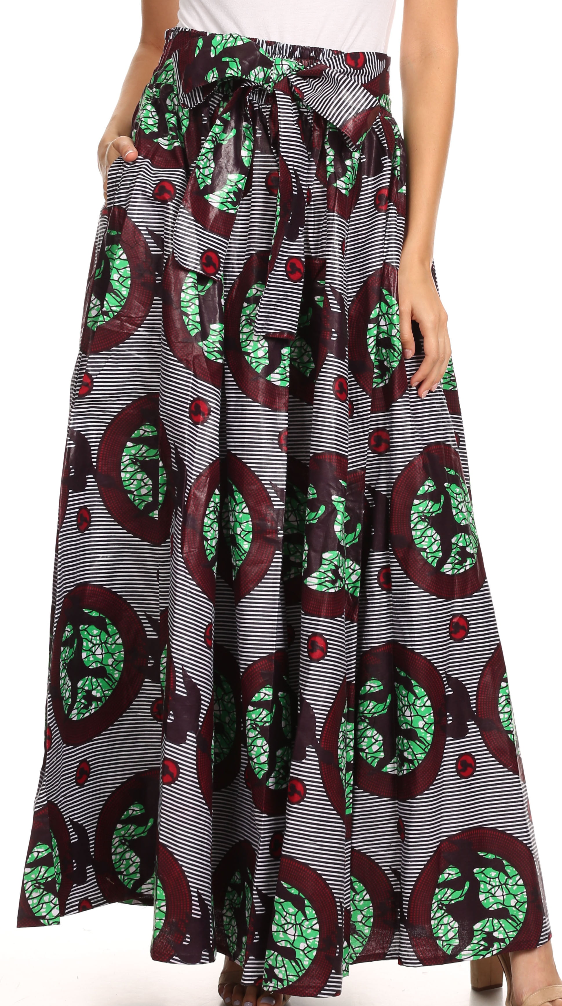 Sakkas Sora Women's Wide Leg Loose African Ankara Print Pants Casual  Elastic Waist - 414-Multi - One Size Regular - Walmart.com