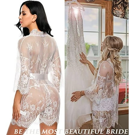 

Women s lace Kimono Robe Doll Pack Underwear Mesh Nightdress M-3XL