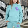 thumbnail image 4 of SGMVNU Girls Sweatsuit Set 2 Piece Outfits Boys Pullover Hoodie and Sweatpants Fall Winter Kids Clothes Tracksuit Clothing Set, Size 8-9 Years, Blue, 4 of 4