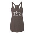 thumbnail image 2 of Wild Bobby, Faith.Hope.Love Heart Beat, Inspirational/Christian, Women Tri-Blend Racerback Tank Top, Brown, Small, 2 of 4