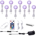 thumbnail image 1 of RGB Color Changing LED Under Cabinet Lights Kit for Kitchen Counter Wardrobe Counter Furniture Ambiance Christmas Decor Lighting, 1 of 5