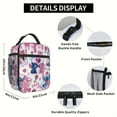 thumbnail image 5 of Stitch & Lilo Lunch Bag - Reusable Insulated Tote with Black Handles, Pink & White Design, Thermal Preservation for Office, Work, Picnic, Camping - Non-Food Contact, Lunch Bag Insulated, 5 of 8