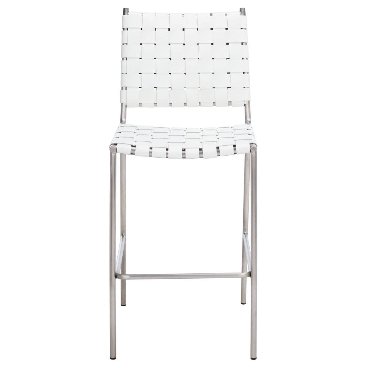 SAFAVIEH Bahari Woven Counter Stool White / Silver