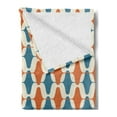 thumbnail image 2 of Retro Soft Flannel Fleece Blanket, Abstract Geometric Composition with Fifties Style Motifs Vintage Design, Cozy Plush for Indoor and Outdoor Use, 70" x 90", Blue Burnt Orange Blue, by Ambesonne, 2 of 5