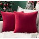 thumbnail image 1 of Fundas de almohada decorativas MIULEE de terciopelo, 30 x 30 cm, color rojo, paquete de 2, 1 of 9