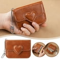 thumbnail image 5 of QHUDLV Women Lightweight PU Leather Card Holder, Cute Heart Shaped Small Wallet, Fashionable Mini Wallet, 5 of 9