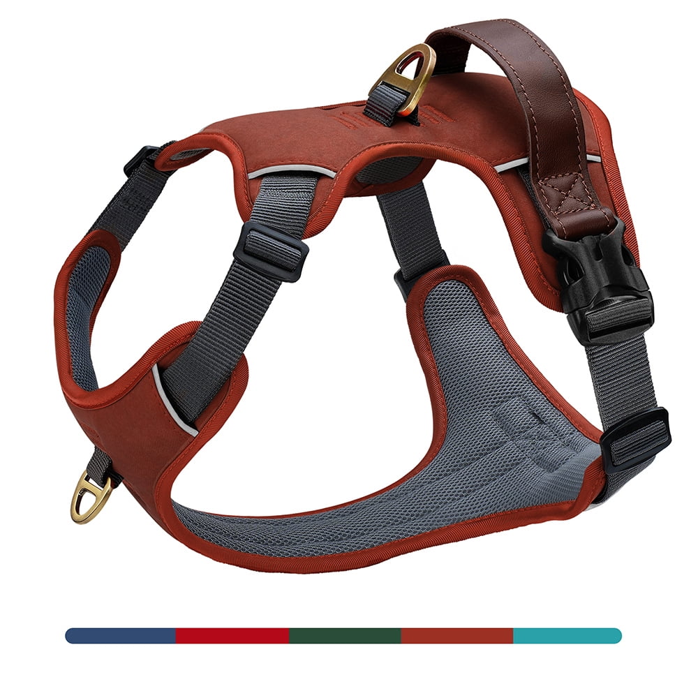 Didog No Pull PU Leather Dog Harness Adjustable Pet Sport Vest with Handle Quick Fit
