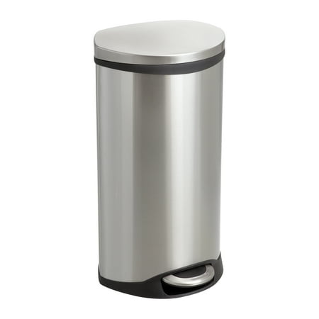 - Lot of 7 Indoor 7.5 Gallon Capacity Ellipse Step-On Receptacle Trash Can-9902SS