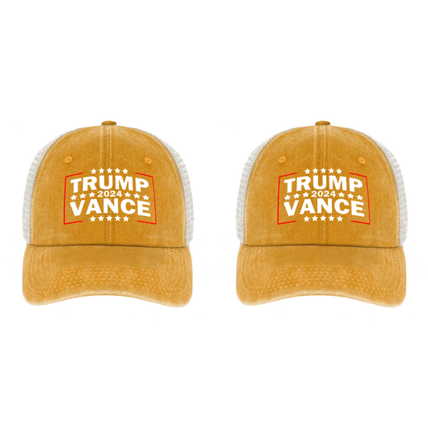 Trump Vance 2024 Sombrero Ajustable Transpirable Algodón Gorras Béisbol () Amarillo