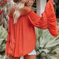 thumbnail image 4 of Blusa de manga larga, ligera y transpirable para mujer, estilo 4, talla M, blusa acampanada con hombros descubiertos, 4 of 6
