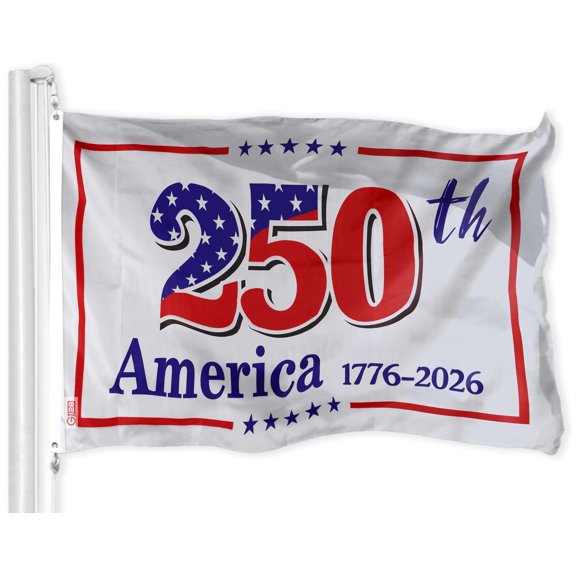 G128 Double-Sided 250th Anniversary Flag 3x5 ft 1776-2026 Patriotic Outdoor w/ Grommets