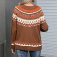 thumbnail image 6 of Bovemsi Sweaters for Women Cozy Pumpkin Print Long Sleeves Knit Sweater Crewneck Casual Pullover Tops Fall Halloween Party Sweatershirt Fall Sweaters, 6 of 9